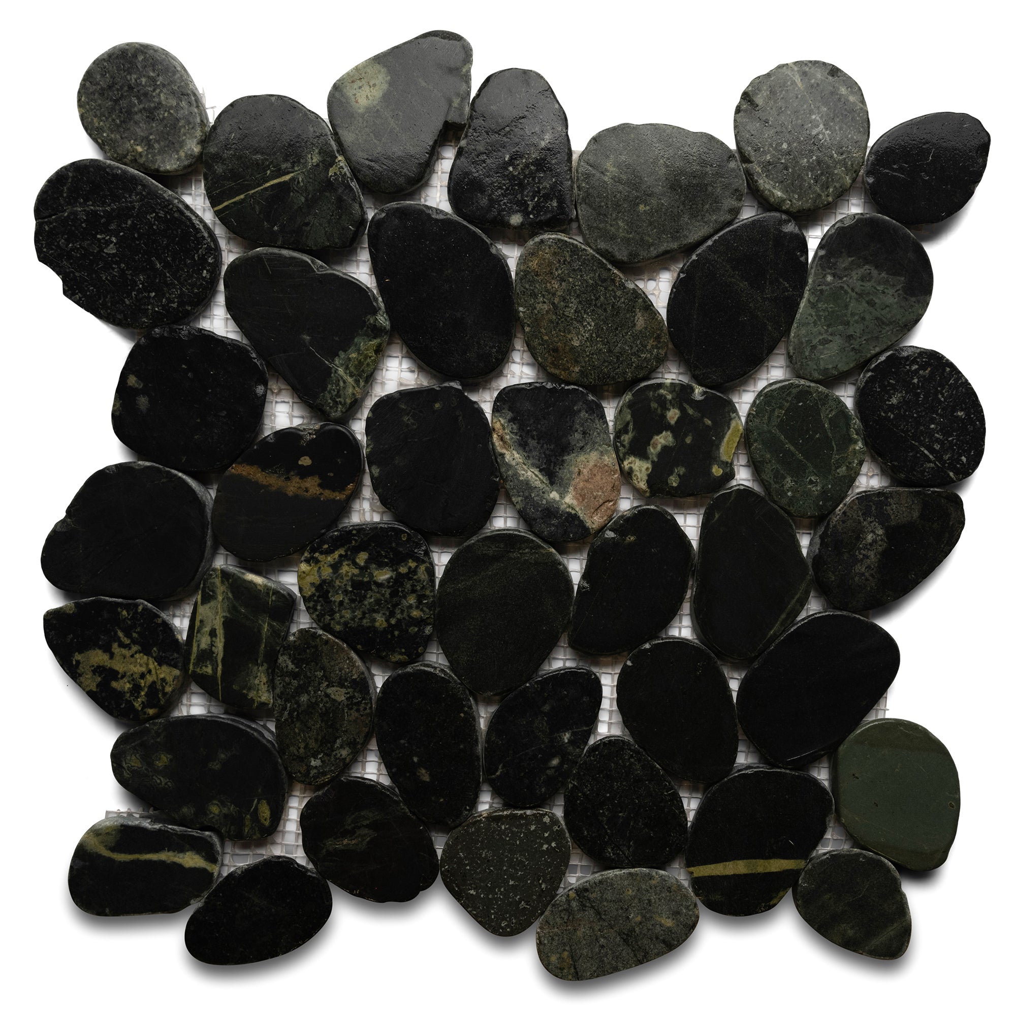 Sliced Charcoal Black Pebble Tile: Elevate Your Space with Natural Elegance