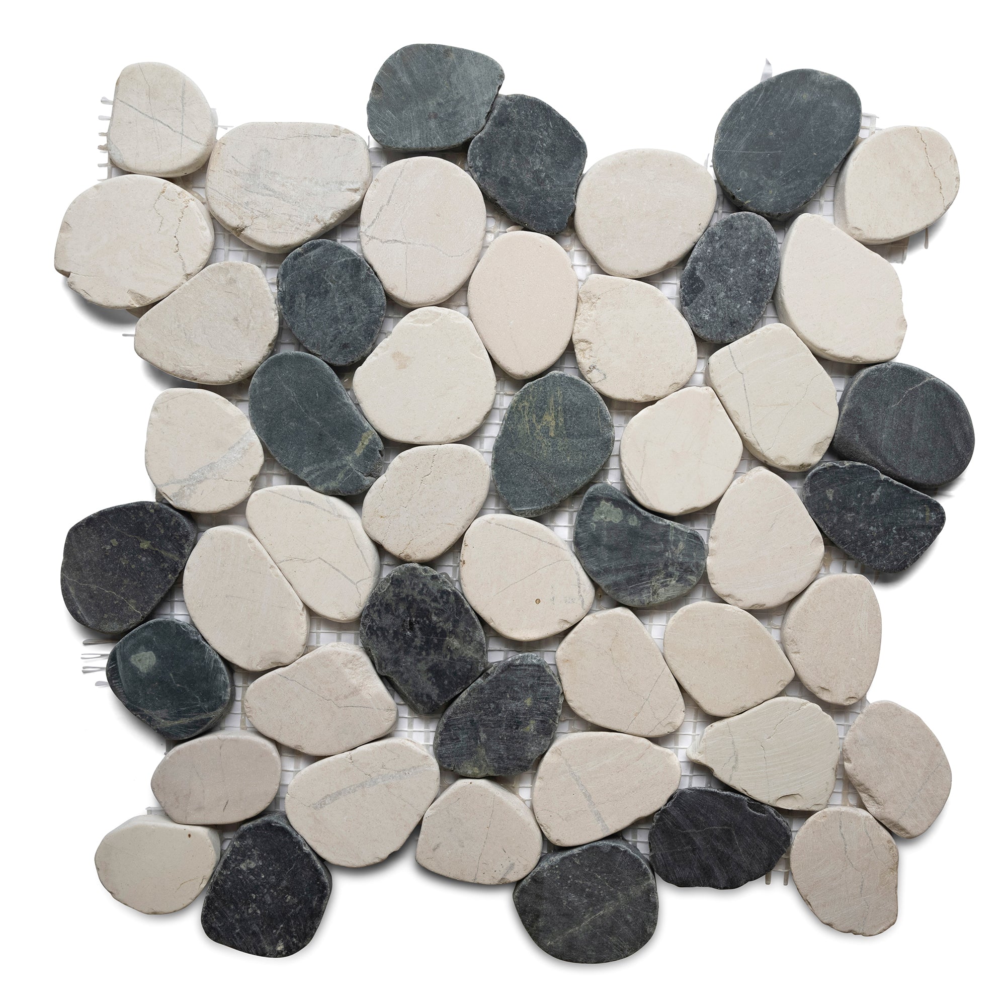 Stunning Black and White Pebble Mosaic Tiles by Tile Hub