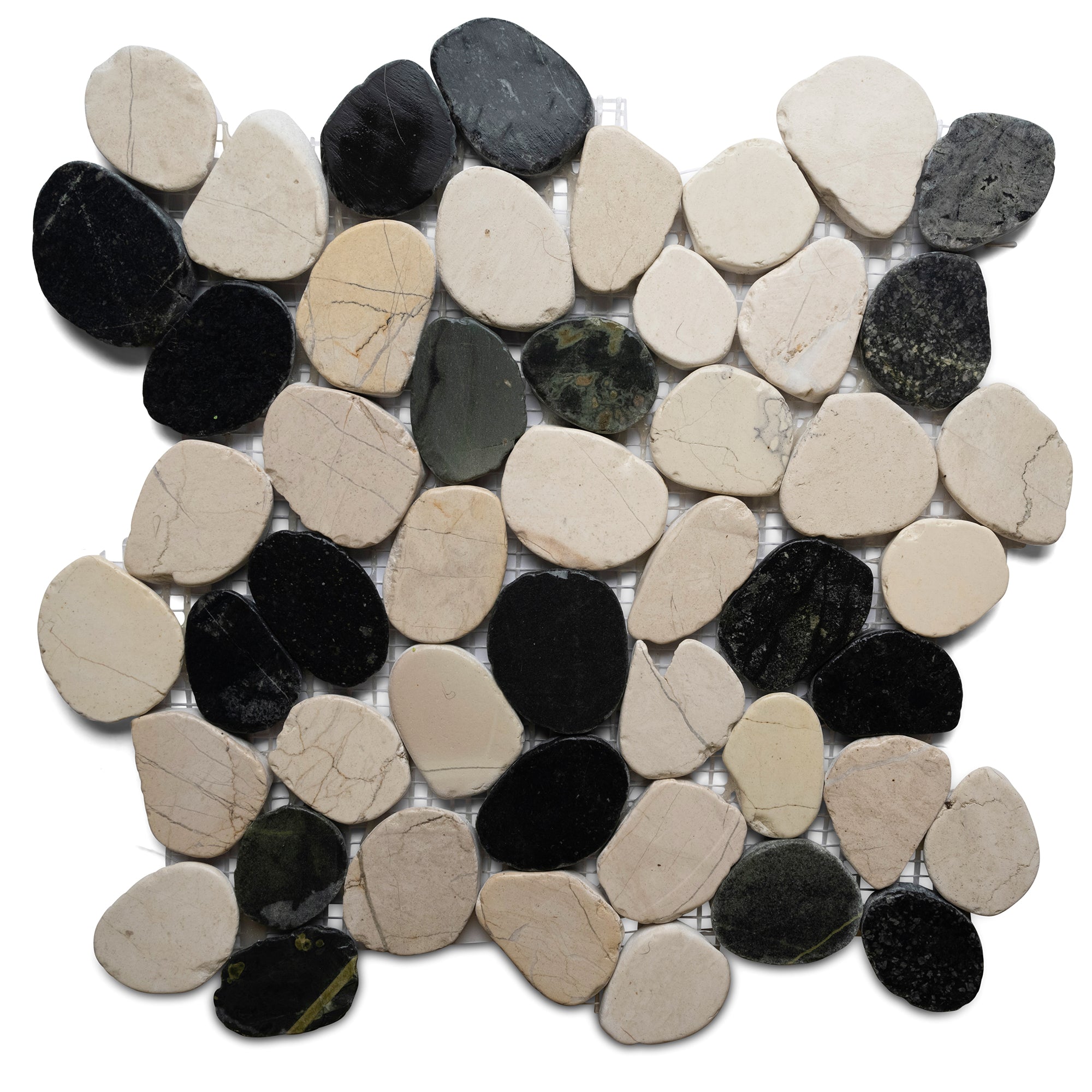 Stunning Black and White Pebble Mosaic Tiles by Tile Hub