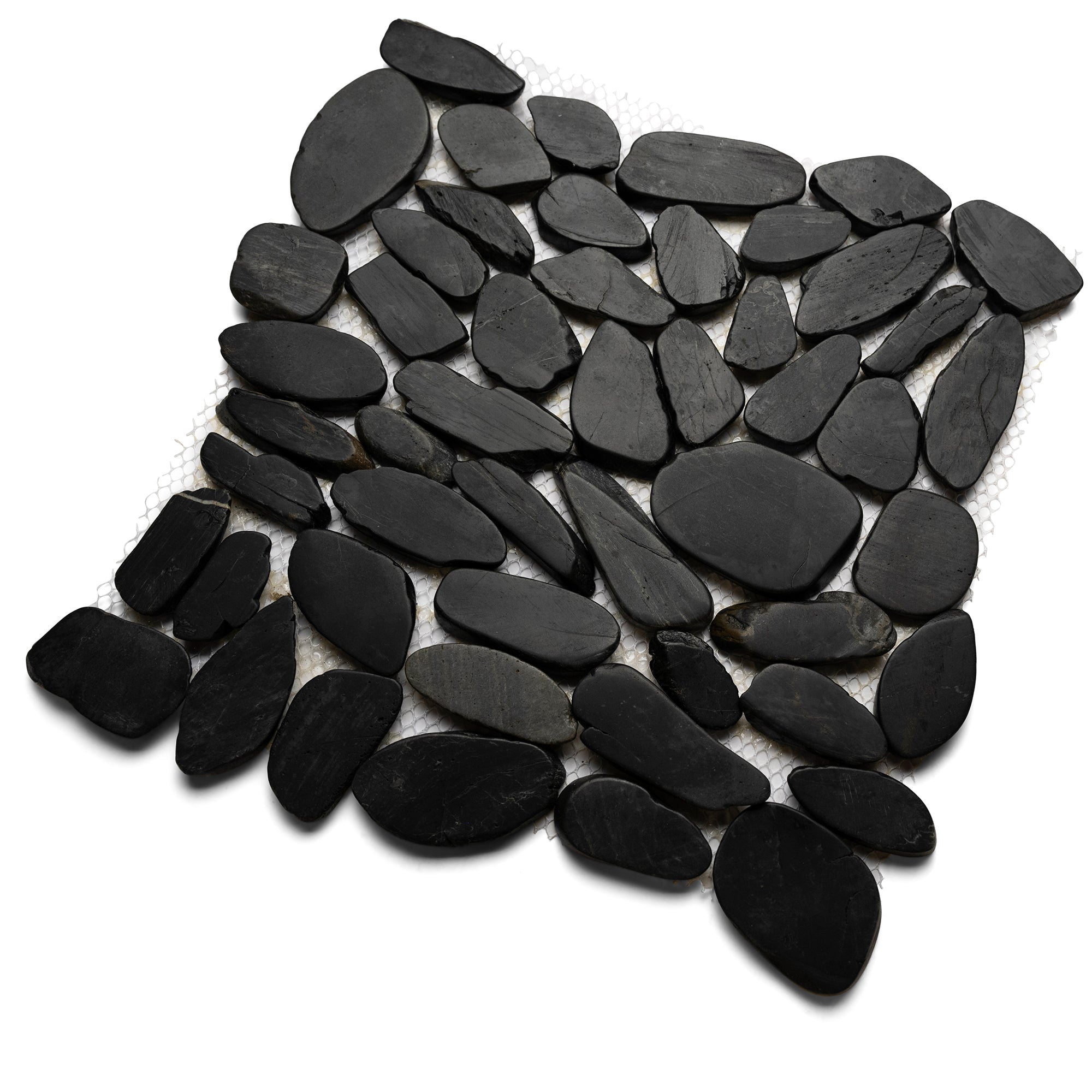 Elegant Natural Black Pebble Tiles for Timeless Design