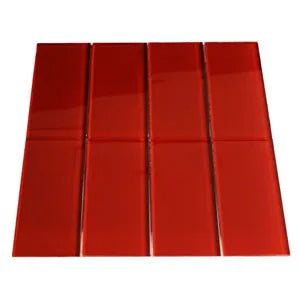 Transform Your Space with Striking Red Glass Subway Tiles by Tile Hub!