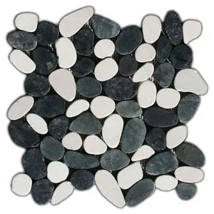 Stunning Black and White Pebble Mosaic Tiles by Tile Hub