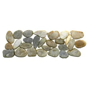 Amber Glow Pebble Tile Border: Elevate Your Space with Natural Sophistication