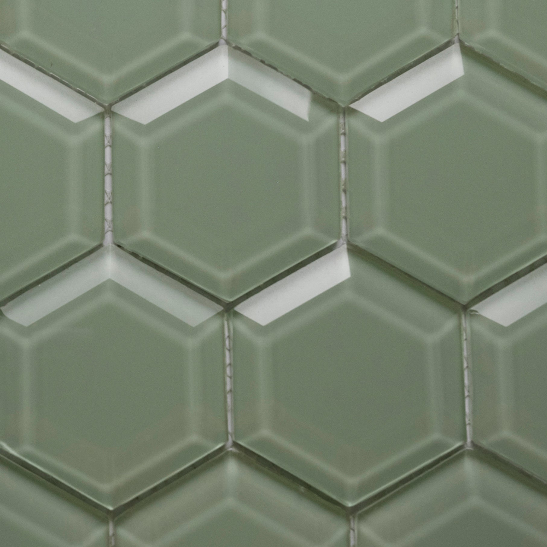 Transform Your Space with Surf Hexagon Beveled Glass Tiles – Modern Elegance Awaits!