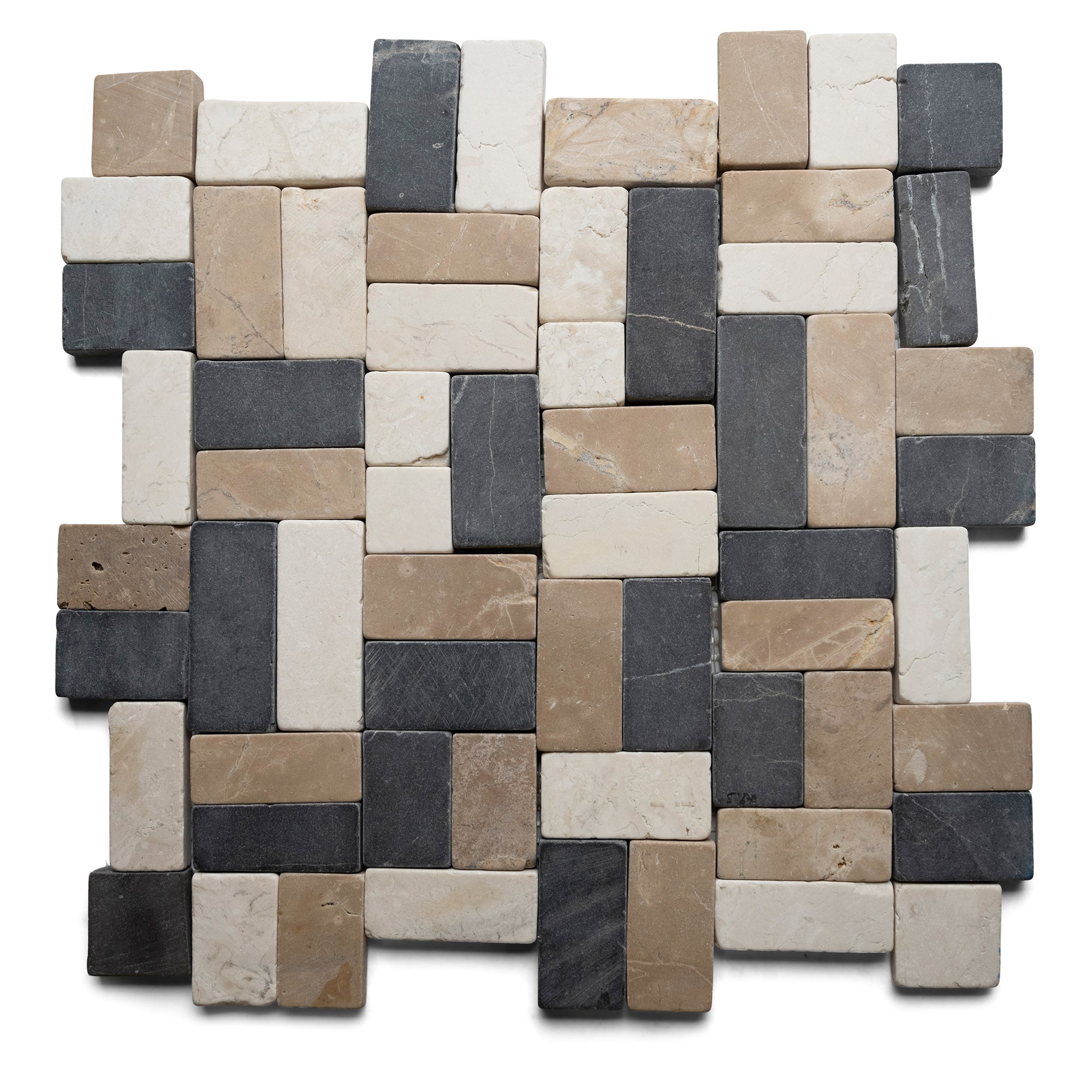 Chic White Grey Cappuccino Vintage Mosaic by Tile Hub