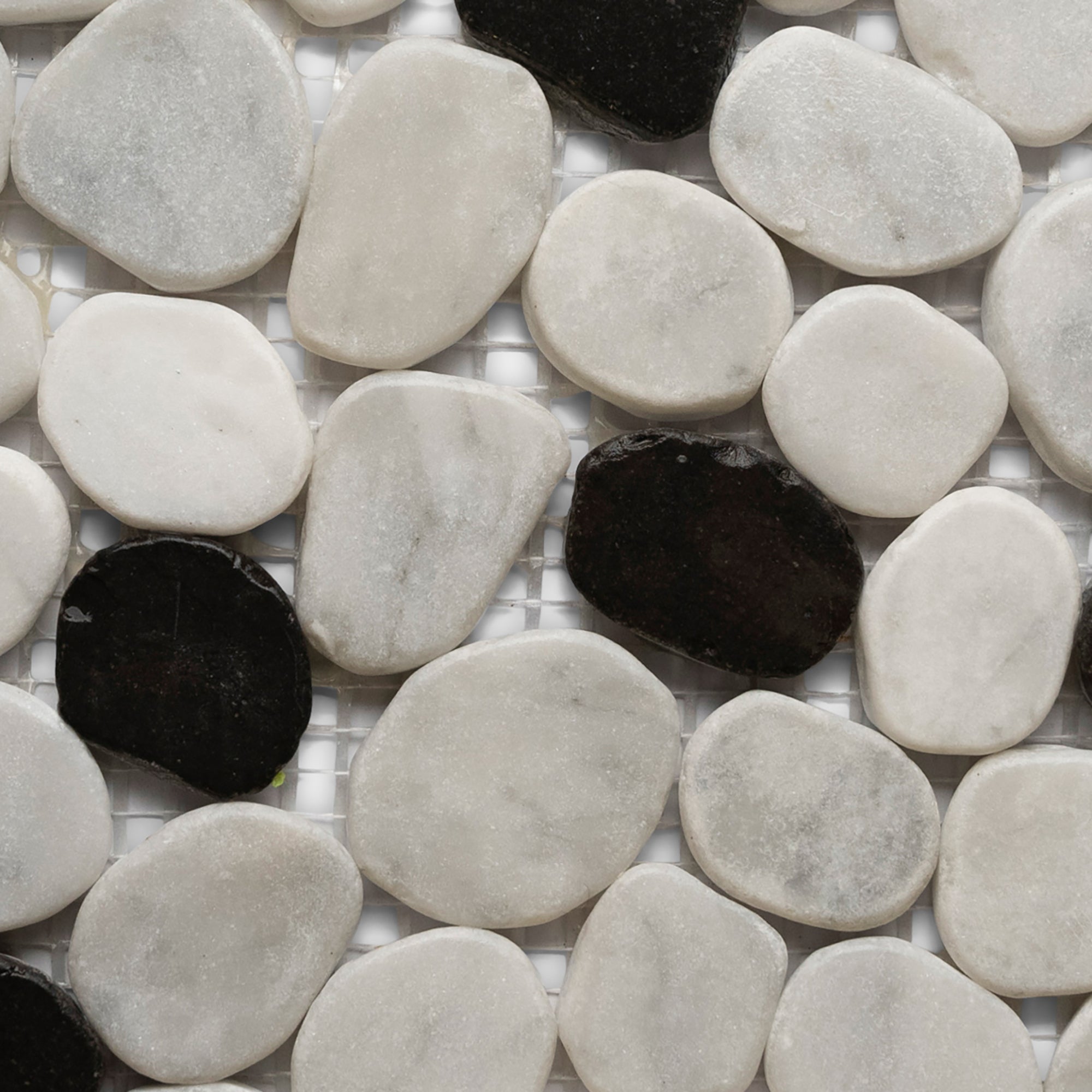 Elegance Redefined: Mini Oval White & Grey Marble Mosaic Tiles by Tile Hub