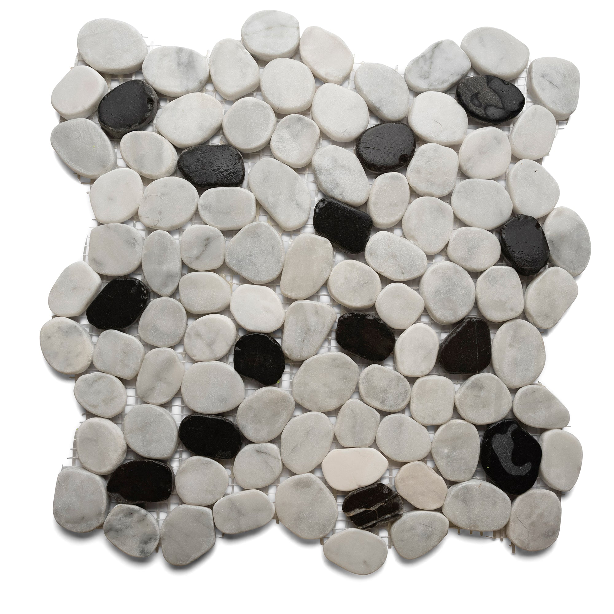 Elegance Redefined: Mini Oval White & Grey Marble Mosaic Tiles by Tile Hub