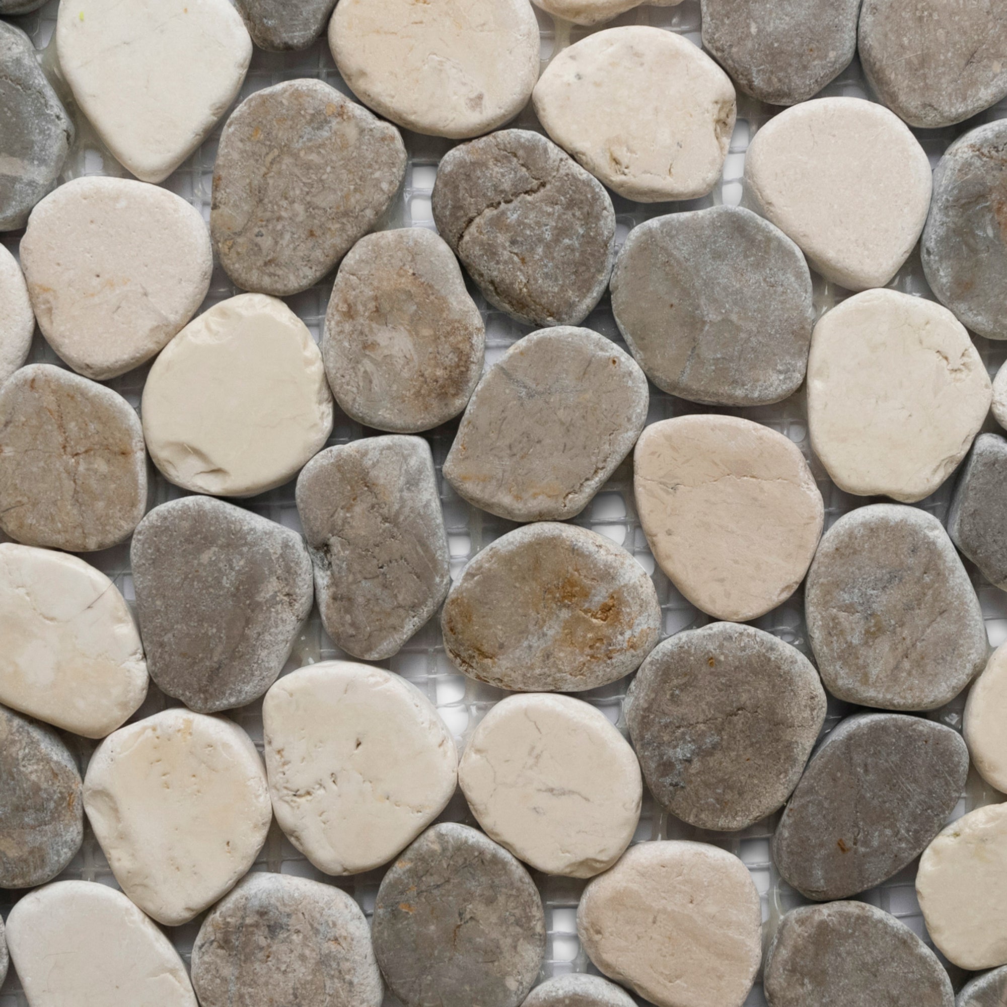 Sliced Mini Grey & White Oval Marble Mosaic: Elevate Your Space with Timeless Elegance