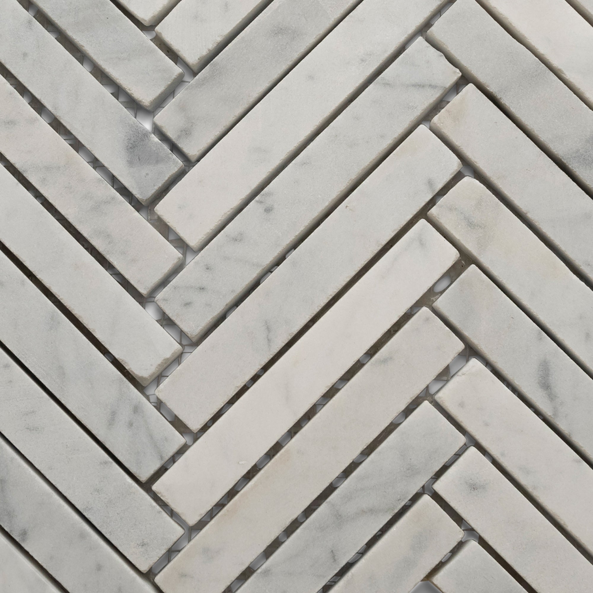 Transform Your Space with Luxurious Carrara Chevron Mosaic Tiles!