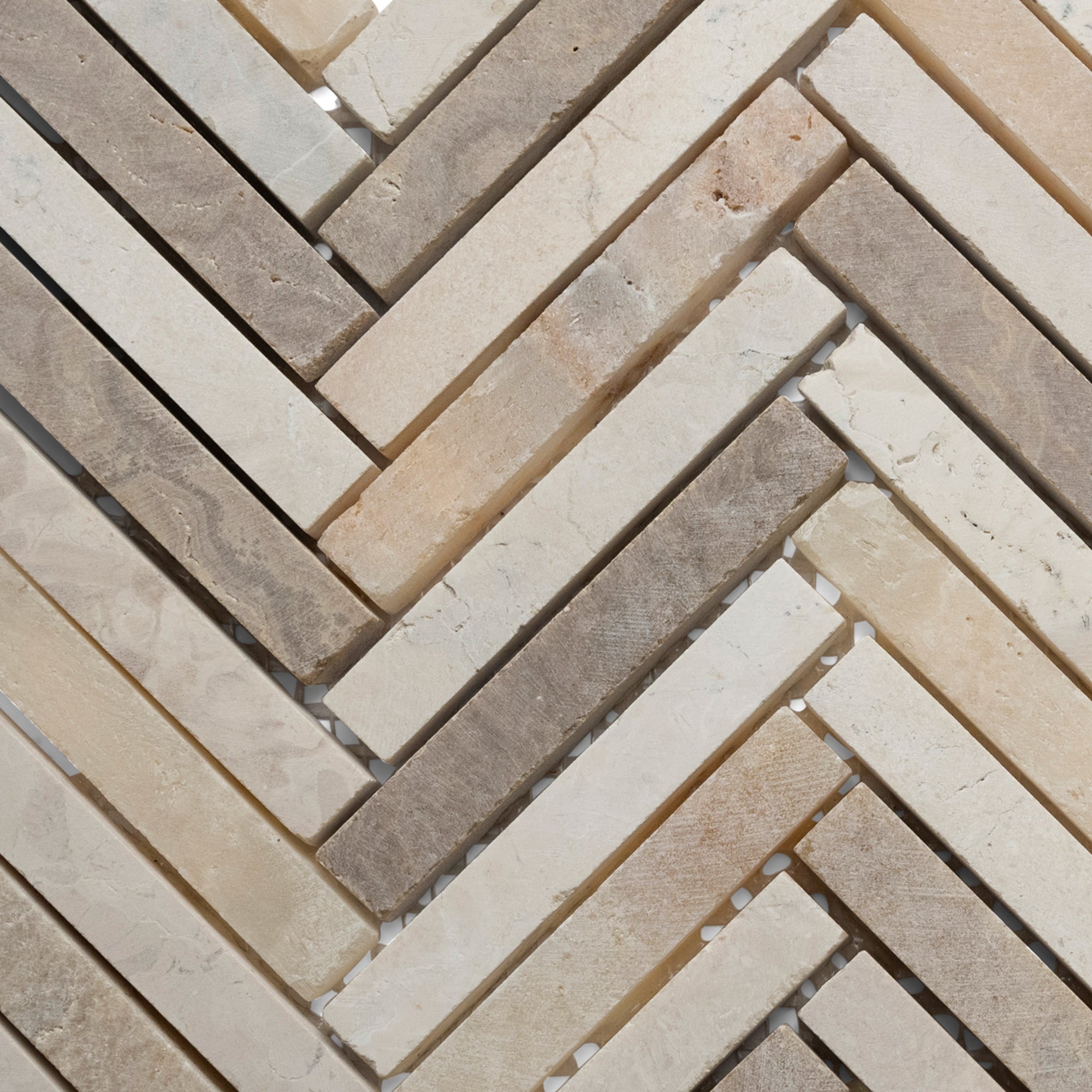 Chevron Elegance: Mixed White, Onyx & Sunset Mosaic Tile by Tile Hub