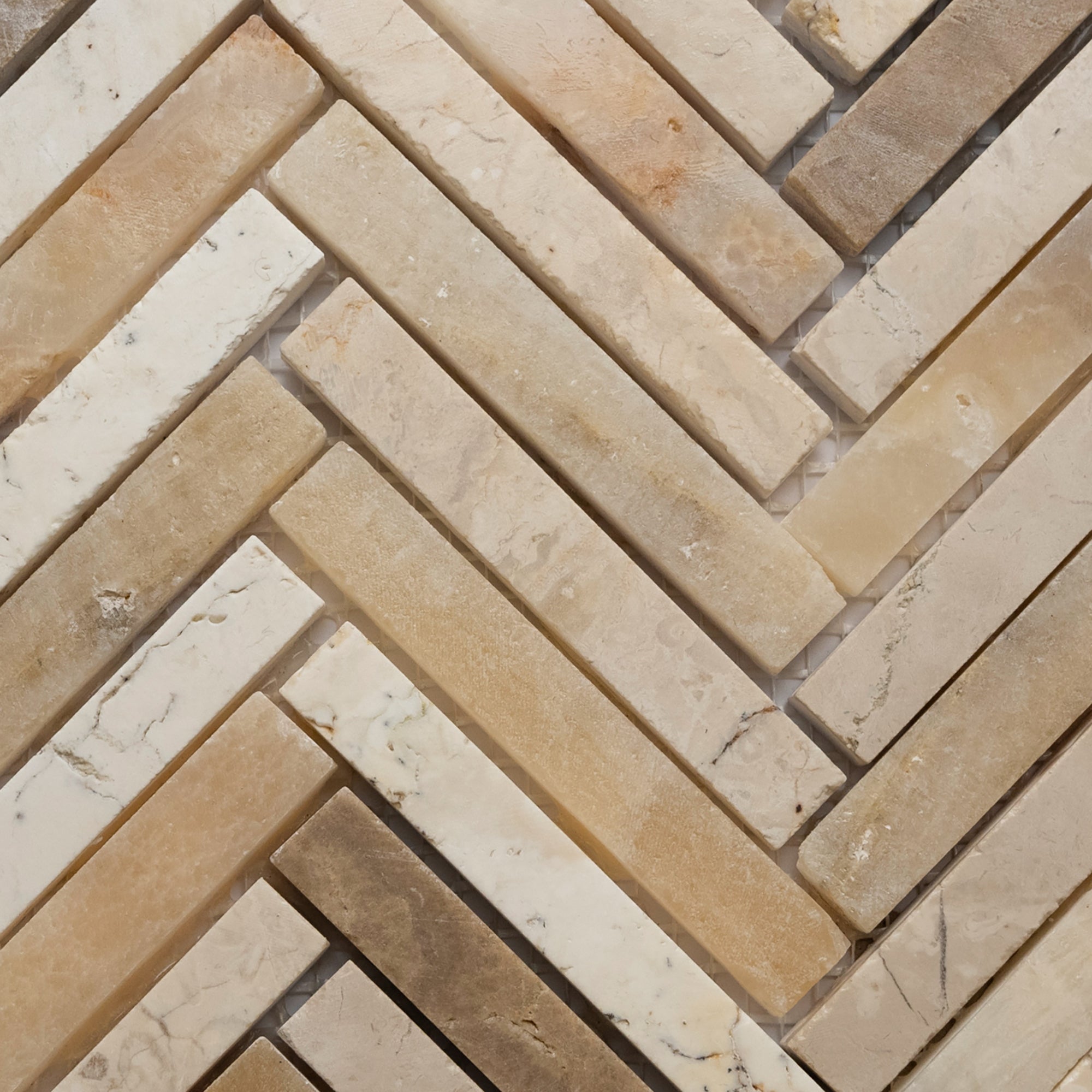 Chevron Elegance: Mixed White, Onyx & Sunset Mosaic Tile by Tile Hub