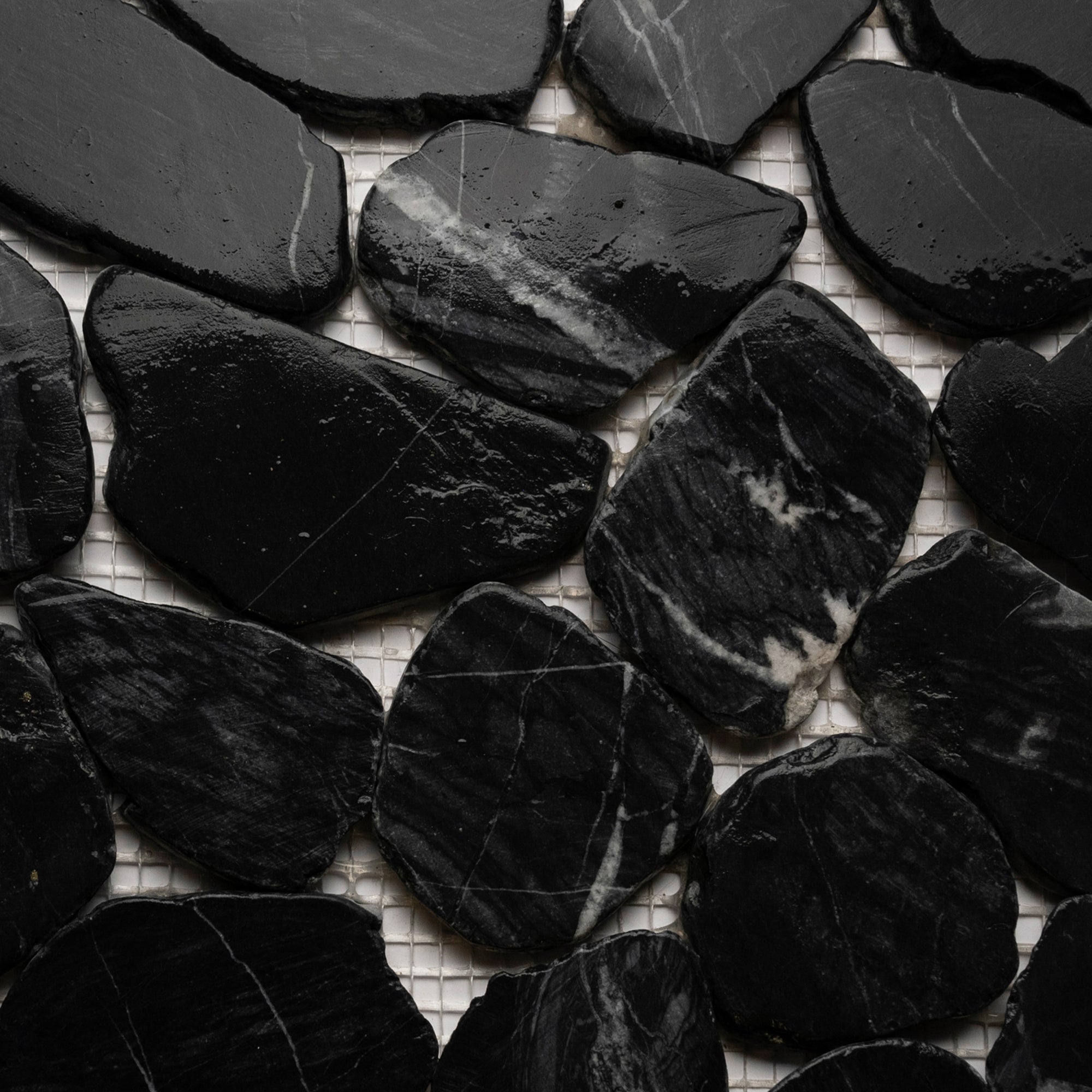 Tempest Black XL Jumbo Pebble Tile by Tile Hub - Transform Your Space with Natural Elegance!