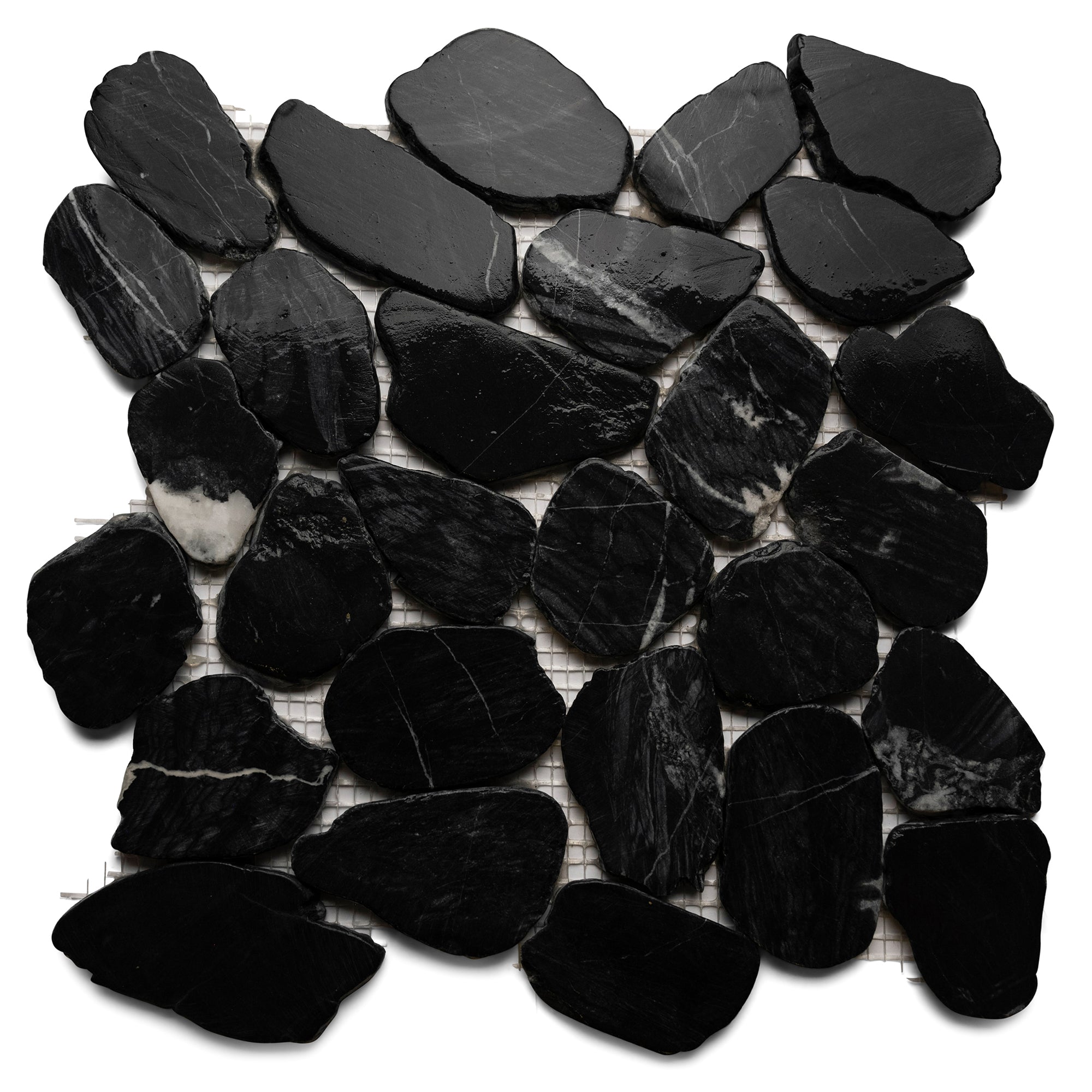 Tempest Black XL Jumbo Pebble Tile by Tile Hub - Transform Your Space with Natural Elegance!