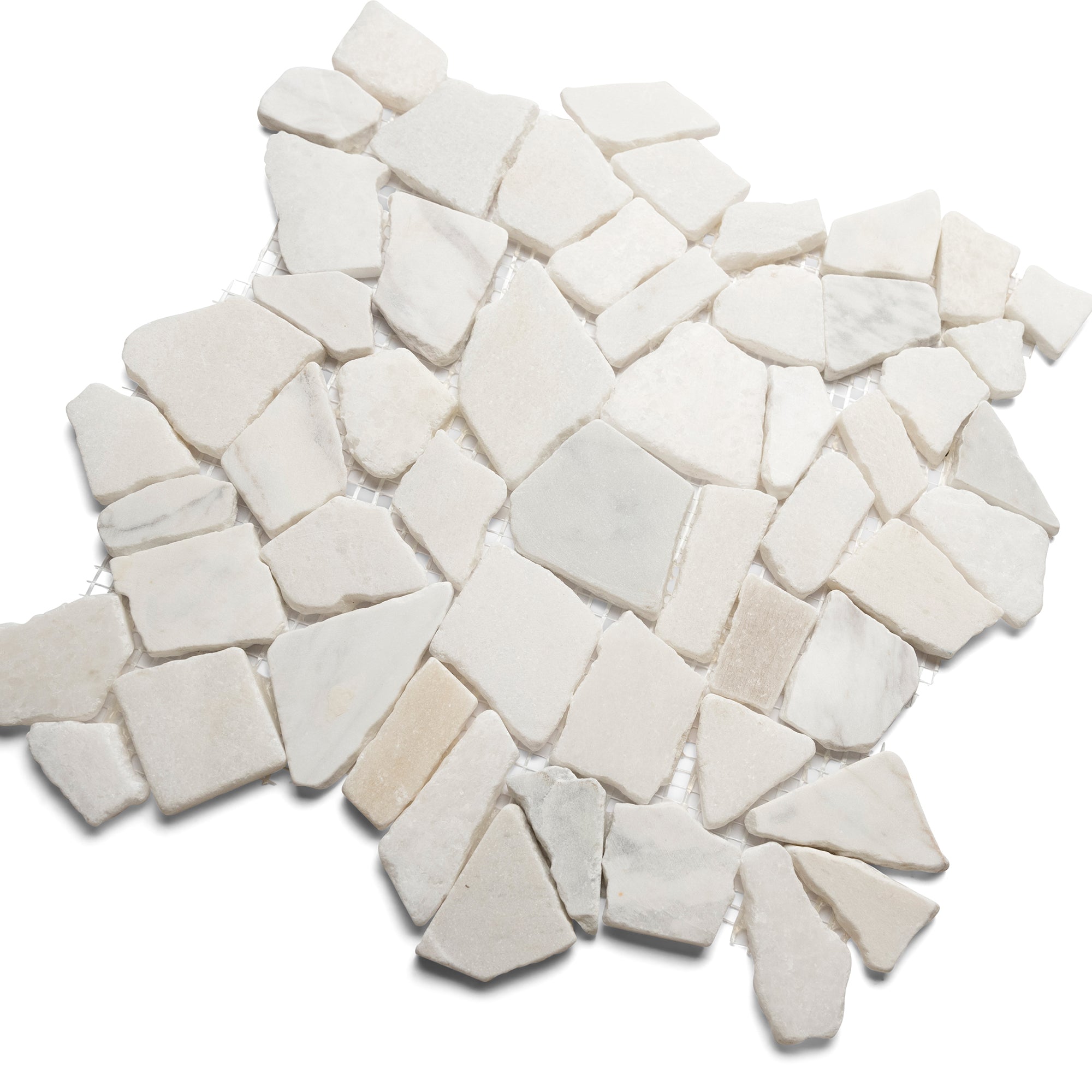 Transform Your Space with Exquisite Milky White Pebble Stone Mosaic Tiles!