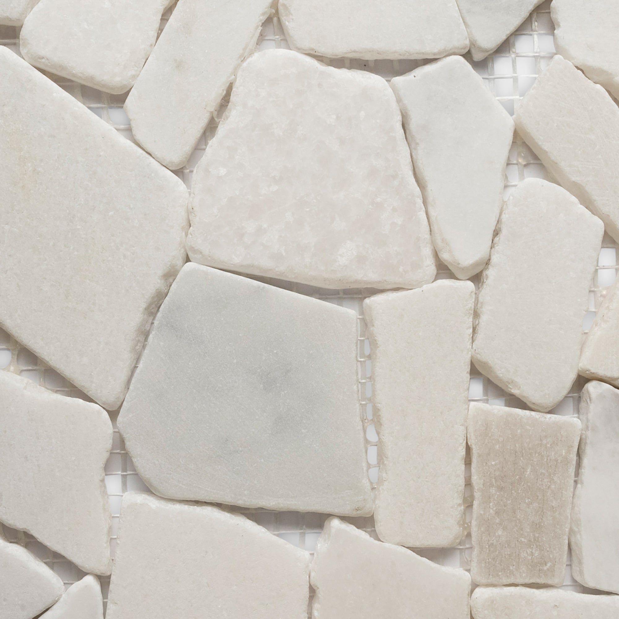 Transform Your Space with Exquisite Milky White Pebble Stone Mosaic Tiles!