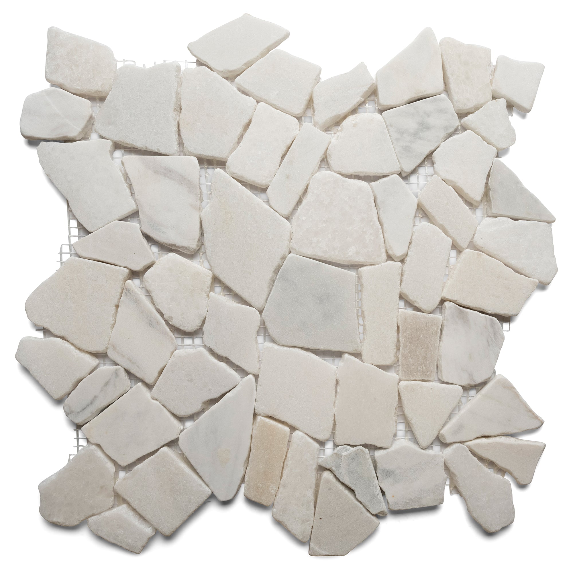 Transform Your Space with Exquisite Milky White Pebble Stone Mosaic Tiles!