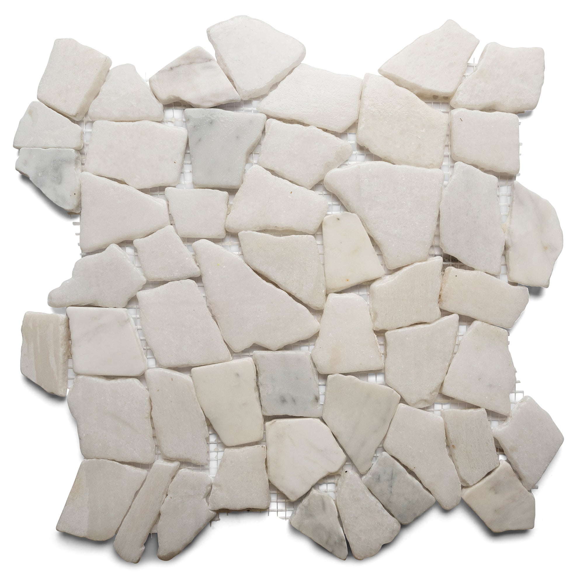 Transform Your Space with Exquisite Milky White Pebble Stone Mosaic Tiles!