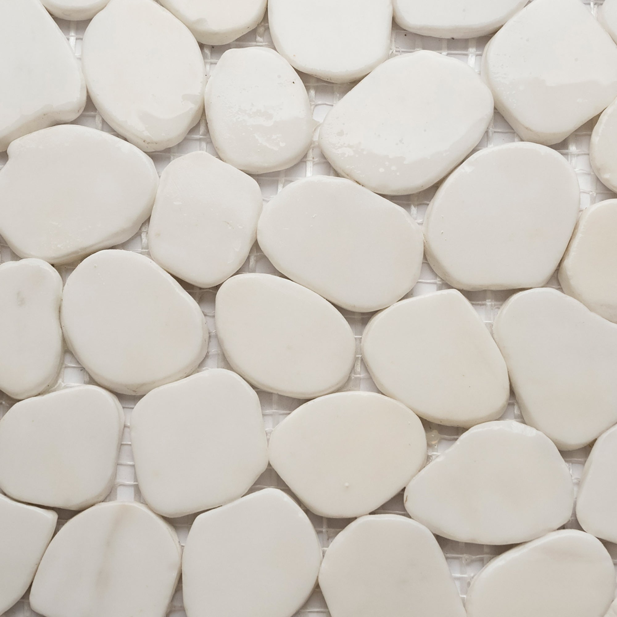 Elegant Bianco Dolomite Round Pebble Tiles – Transform Your Space with Natural Beauty