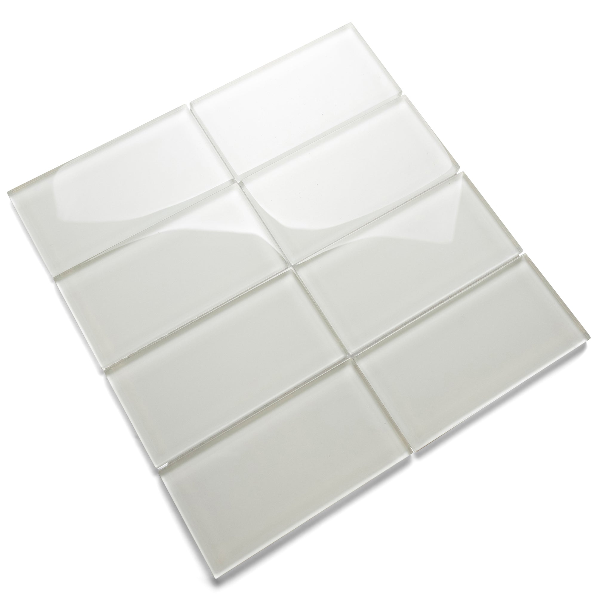 Sleek White Glass Subway Tiles for Timeless Elegance by Tile Hub