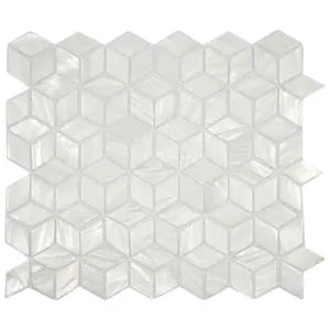 Elegant White Cube Pearl Shell Tiles for Luxurious Interiors by Tile Hub